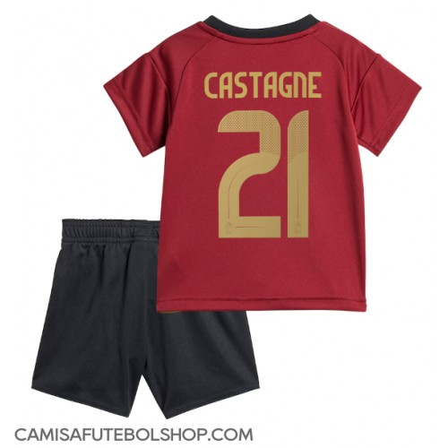 Camisa de time de futebol Bélgica Timothy Castagne #21 Replicas 1º Equipamento Infantil Europeu 2024 Manga Curta (+ Calças curtas)